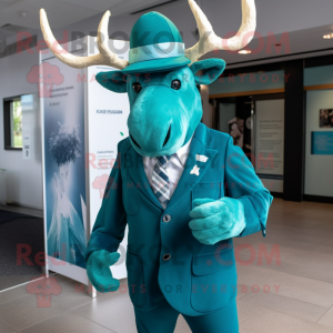 Cyan irsk elg maskot drakt...