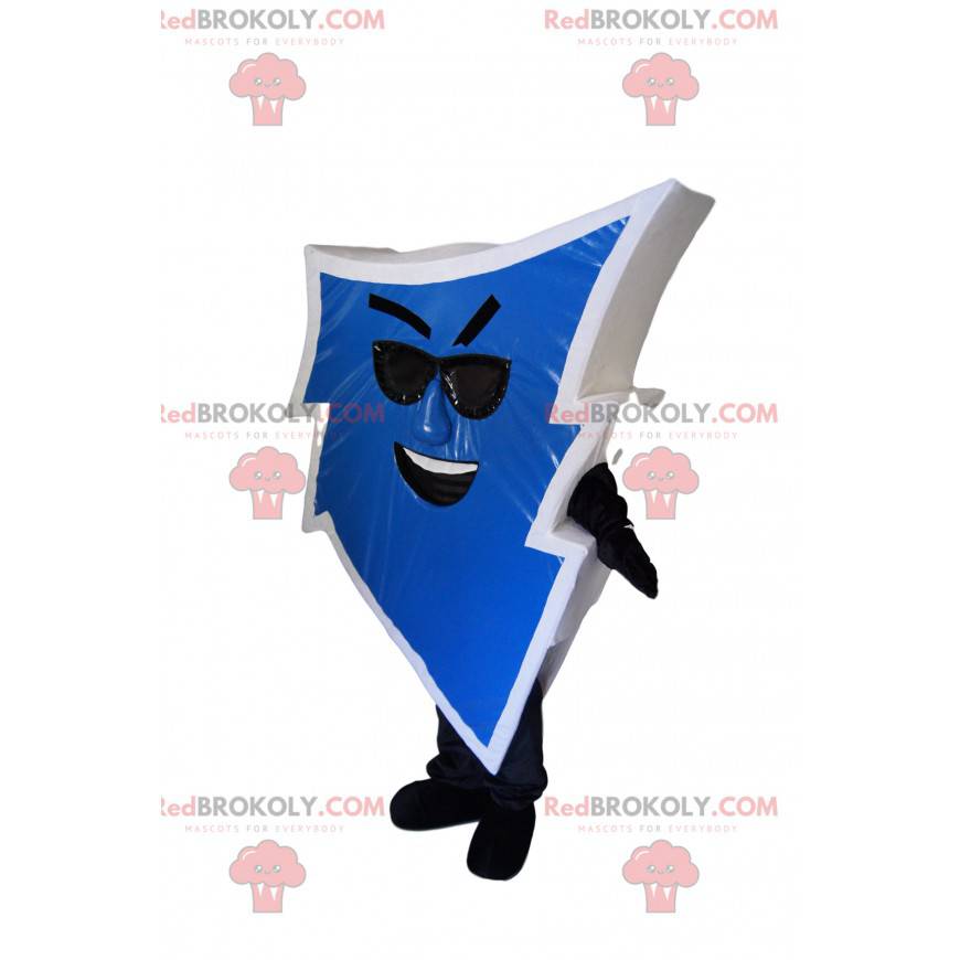 Blå lynmaskot med sorte solbriller - Redbrokoly.com Blå lynmaskot med sorte solbriller - Redbrokoly.com