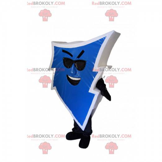 Mascotte fulmine blu con occhiali da sole neri - Redbrokoly.com