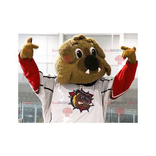 Brown Bulldog Maskottchen in Sportbekleidung - Redbrokoly.com