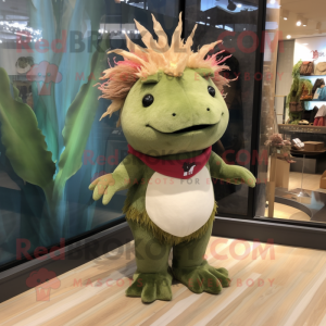 Olive Axolotls maskot drakt...