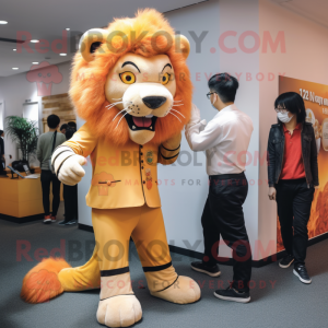 nan Tamer Lion mascot costume character dressed with a Suit Pants and Watches