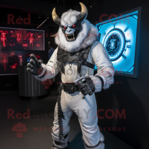 White Demon maskot kostym...