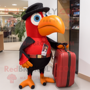 Röd Toucan maskot kostym...