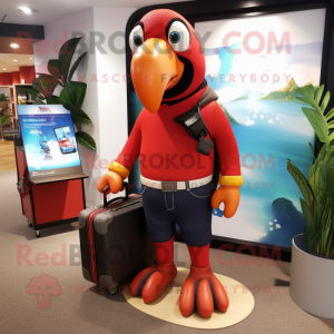 Rød Toucan maskot kostume...