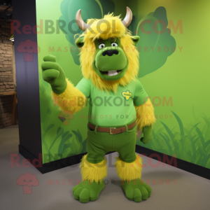 Lime Green Buffalo mascotte...