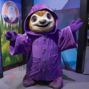 Lilla Sloth maskot kostume...