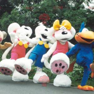 5 Diddl-mascottes met zijn vriendin en zijn vrienden -
