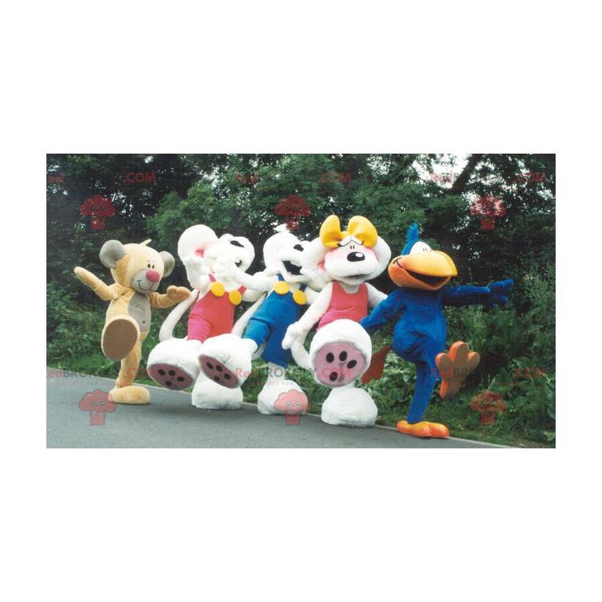 5 Diddl-mascottes met zijn vriendin en zijn vrienden -
