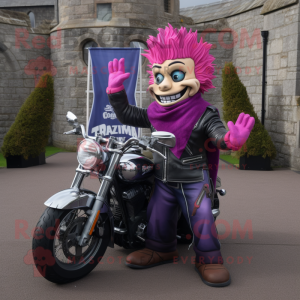 Magenta Irish Castle maskot...