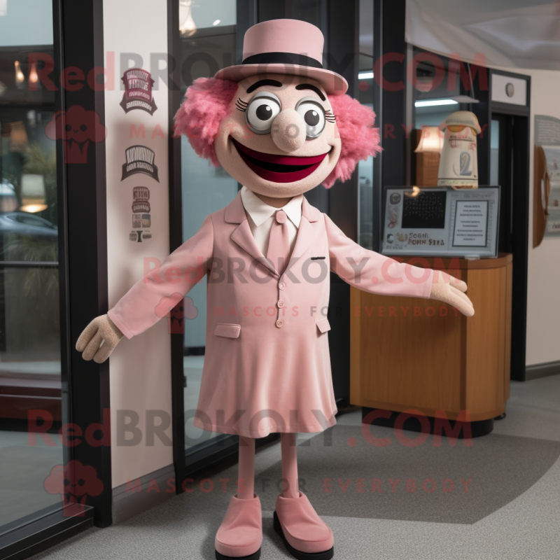Tan Pink mascot costume character dressed with a Sheath Dress and Cufflinks Tan Pink mascot costume character dressed with a Sheath Dress and Cufflinks