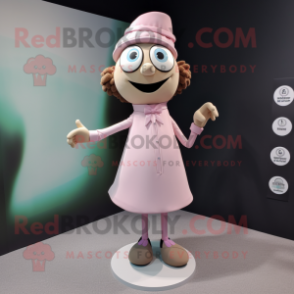 Tan Pink mascot costume character dressed with a Sheath Dress and Cufflinks