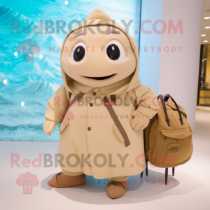 Beige Stingray maskot drakt...