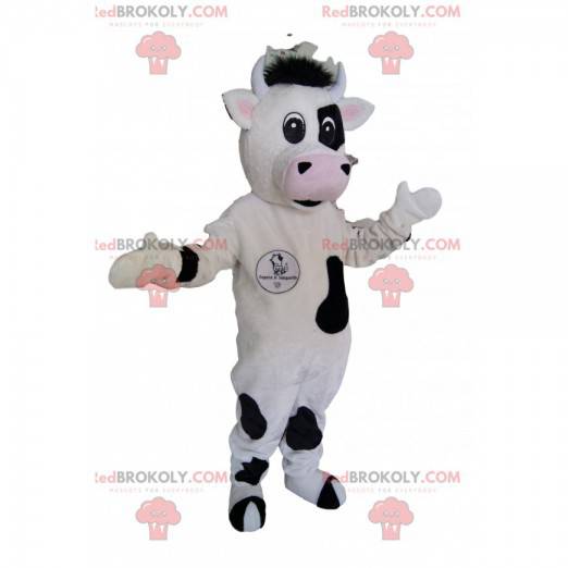 Zwart-witte koe mascotte. Koe kostuum - Redbrokoly.com