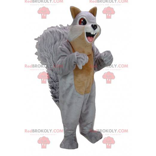 Mascote gigante esquilo cinza e marrom - Redbrokoly.com