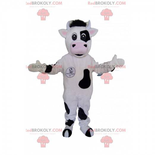Zwart-witte koe mascotte. Koe kostuum - Redbrokoly.com