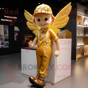 Gold Cupid mascotte kostuum...