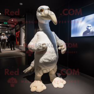 White Dodo Bird mascot costume character dressed with a Turtleneck and Cummerbunds