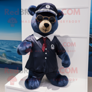 Navy Bear maskot kostume...