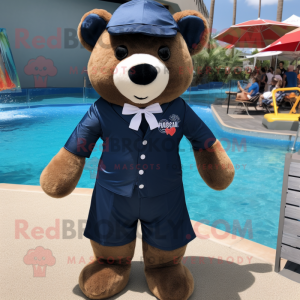 Navy Bear maskot drakt...