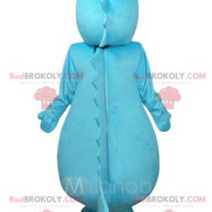 Blue and white dinosaur mascot. Dinosaur costume -