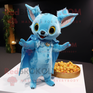 Sky Blue Fruit Bat mascotte...