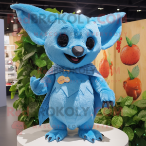 Sky Blue Fruit Bat maskot...