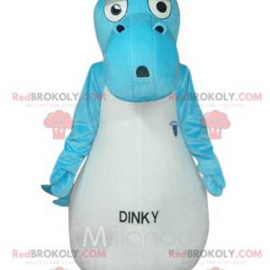 Blue and white dinosaur mascot. Dinosaur costume -