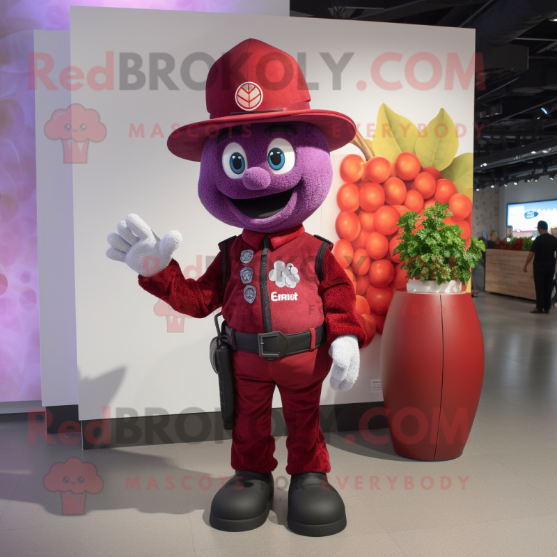 Red Grape mascot costume character dressed with a Graphic Tee and Hats Red Grape mascot costume character dressed with a Graphic Tee and Hats