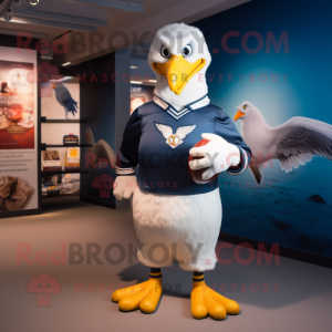 Navy Seagull maskot kostume...