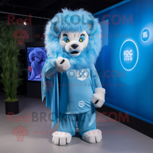 Sky Blue Lion mascotte...