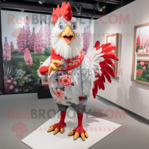 nan Rooster mascot costume character dressed with a Leggings and Brooches