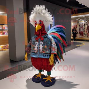 nan Rooster mascot costume character dressed with a Leggings and Brooches