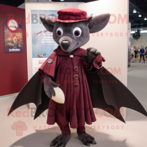 Maroon Bat maskot drakt...