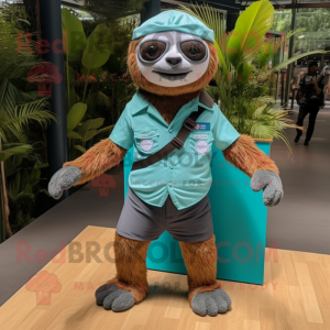 Teal Sloth mascotte kostuum...