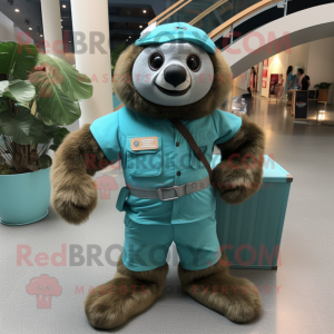 Teal Sloth mascotte kostuum...