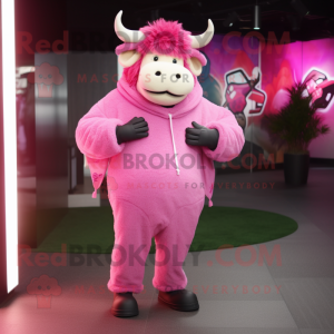 Pink Yak mascotte kostuum...