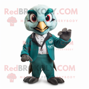 Teal Falcon maskot kostym...