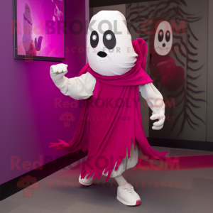 Magenta Ghost maskot kostym...