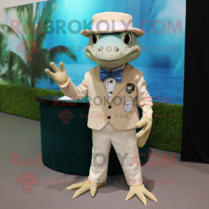 Cream Lizard maskot kostume...