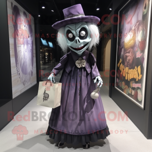 nan Undead mascot costume character dressed with a A-Line Skirt and Tote bags