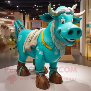 Turquoise Bull mascotte...