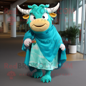 Turquoise Bull mascotte...