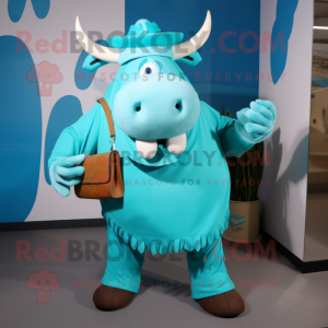 Turquoise Bull mascotte...