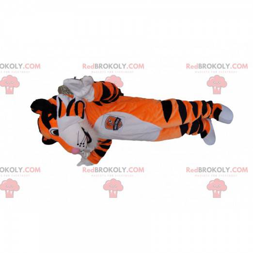 Mascota tigre muy entusiasta. traje de tigre - Redbrokoly.com