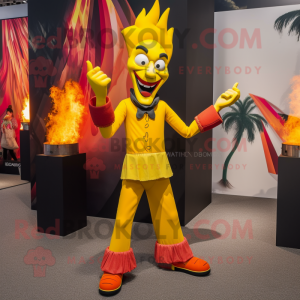 Żółty kostium maskotki Fire...