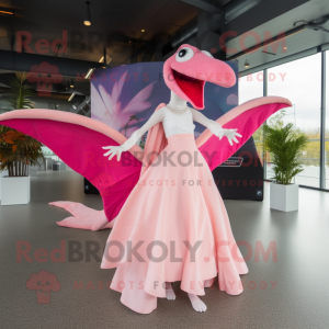 Roze Pterodactyl mascotte...