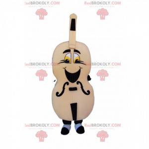 Mascota de violonchelo beige muy entusiasta. - Redbrokoly.com