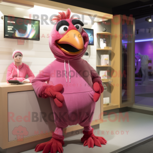 Pink Crow mascotte kostuum...