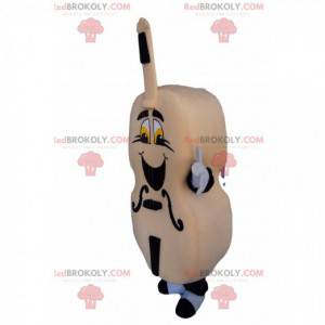 Mascota de violonchelo beige muy entusiasta. - Redbrokoly.com